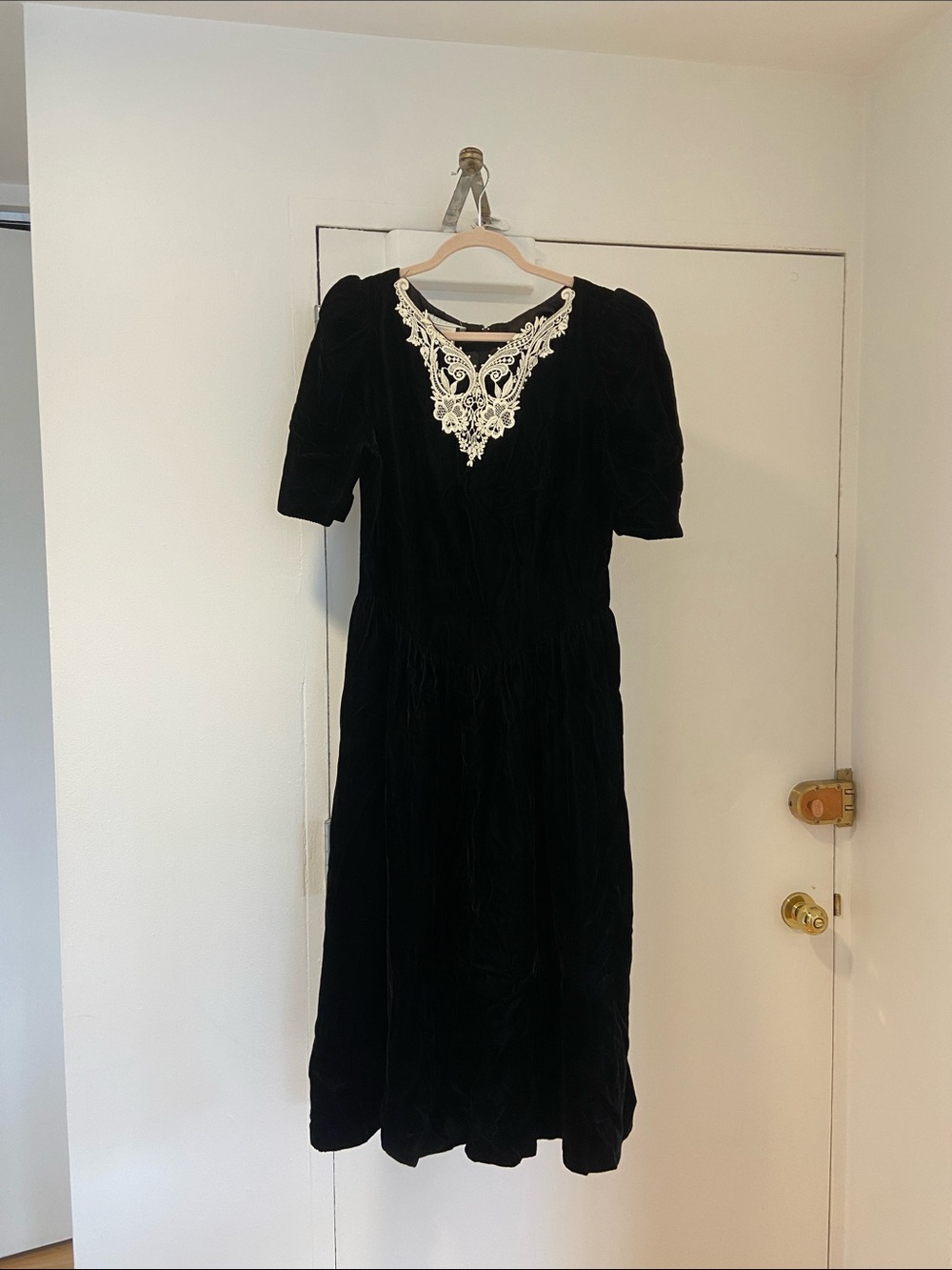 Gunne Sax Velvet Lace Dress